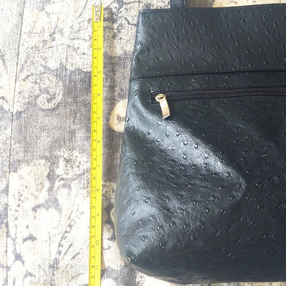 Faux Leather Ostrich Print Handbag - Picture 7 of 7